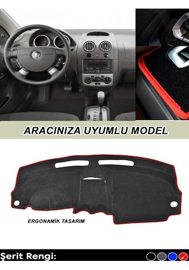 Ford Mondeo 1993-1998 3d Özel Yeni Torpido Koruma Kılıfı - Ön Göğüs Panel Kaplama - Kırmızı Şerit