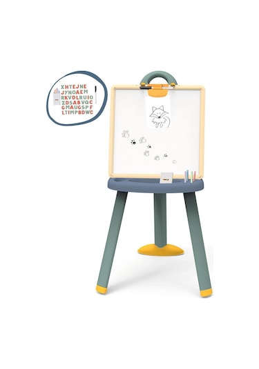 Smoby Plastik Yazı Tahtası Çift Taraflı Manyetik Ve Tebeşirli 410626 Çok Renkli