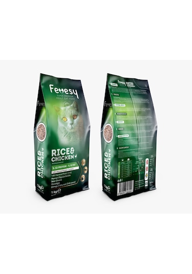 Fevesy Tavuk & Pirinçli Yetişkin Kedi Maması 1 KG