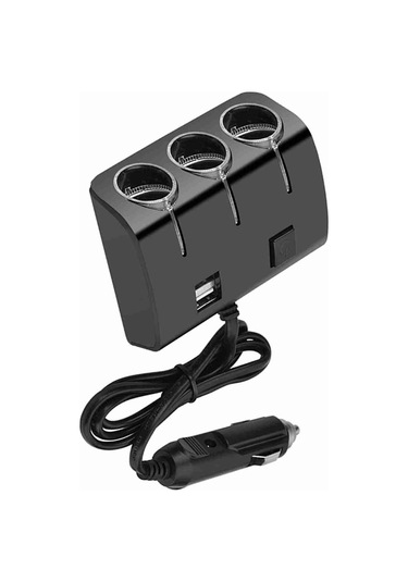 Moveevo Araç Çıgarette Aleti Bölücü 3lü, 2 Usb Portlu Hızlı Şarj, 120w Maksimum Güç, Usb Anahtarı Ve Led Göstergeli, Tüm Araçlar İçin