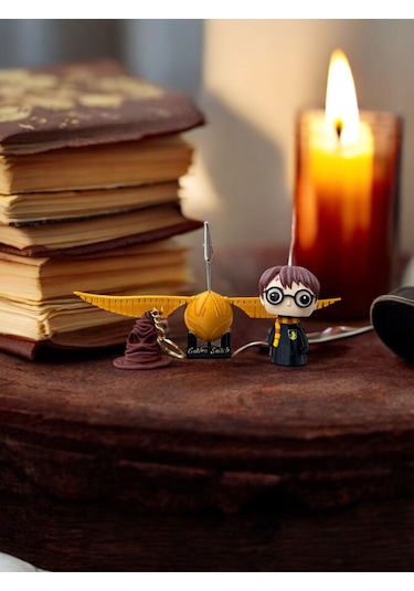 Harry Potter Temalı Not Tutacağı - Seçmen Şapka Anahtarlık - Snitch Ve Hareketli Kafa Harry Tutacak Çok Renkli