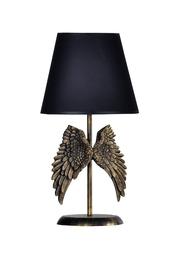 Qdec Modern Dizayn Melek Abajur Gold-Siyah Altın - Siyah