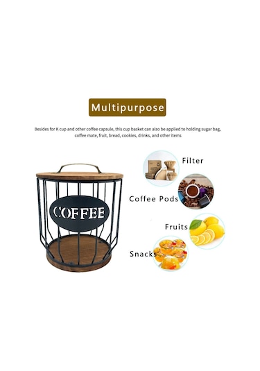 Kahve Kapsülü Filtre Depolama Sepeti Ev Mutfak Süslemeleri, Size:c Black No Lid Şeffaf