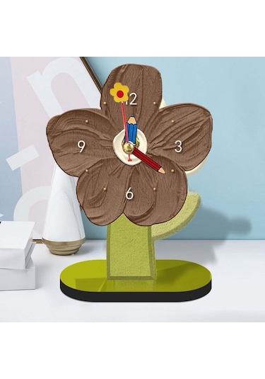 Homyl Masaüstü Saat Süs Modern Masa Saati Kahverengi-15cmx20cm Kahverengi 15cmx20cm Çok Renkli