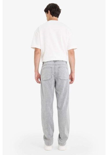 Defacto Wide Leg Geniş Paça Jean Kar Yıkamalı Pantolon F3905ax25aunm18 Gri