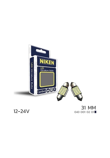 Niken Led Sofit Ampul Set 12v 18 Led Li 31mm Beyaz Işık