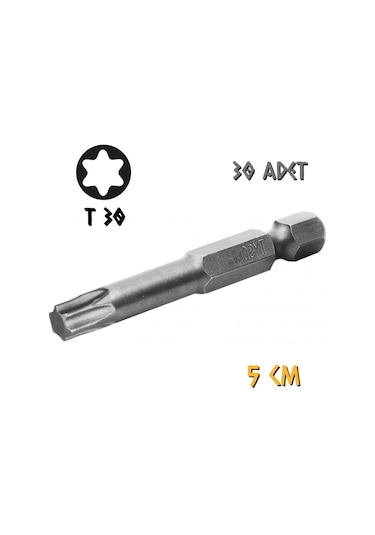 Kupa Tyson Vidalama Ucu Bits Uç - T30 Tork - 5 Cm. - 30 Adet