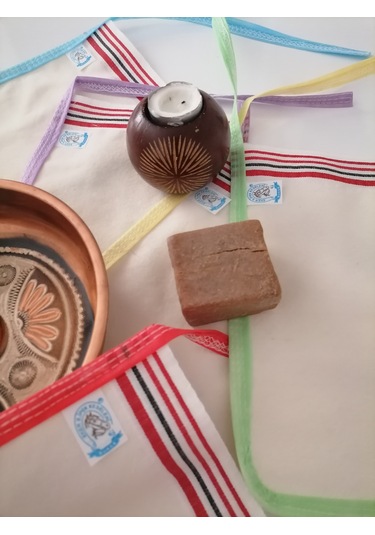 Eker Renkli Kese Seti-5 Adet-banyo Ve Duş Kesesi-doğal Dokuma