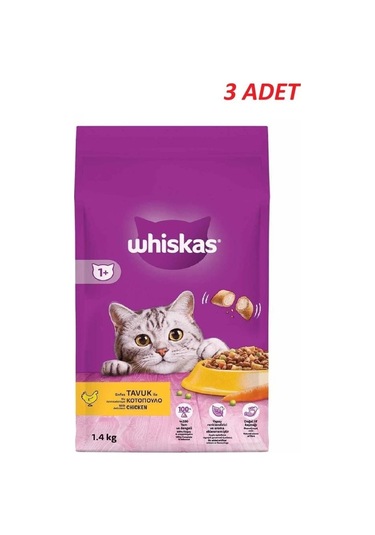 Whiskas Yetişkin Tavuklu Kedi Maması 1.4 Kg 3 Adet