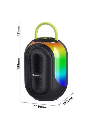 Vtn-37 Bluetooth Çift Mikrofonlu Kablosuz Karaoke Rgb Işıklı Yüksek Sesli Müzik 4 Ses Degıstırme