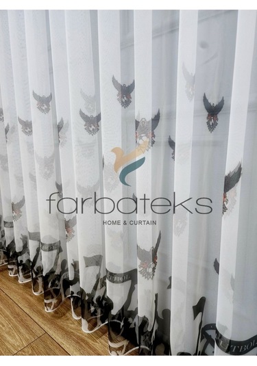 Tül Perde Bjk Karakartal Taraftar Siyah Beyaz 2kat Pileli Tül Perde Siyah-beyaz