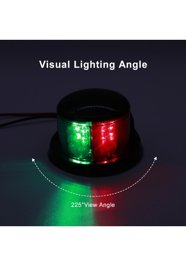 Youtek 12 Led Dc12v Deniz Navigasyon Işığı - Kırmızı Yeşil Konteyner Işığı, Ip67 Su Geçirmez, 3nm Görünürlük, 225 Açısı, Gemi Tabela Işığı