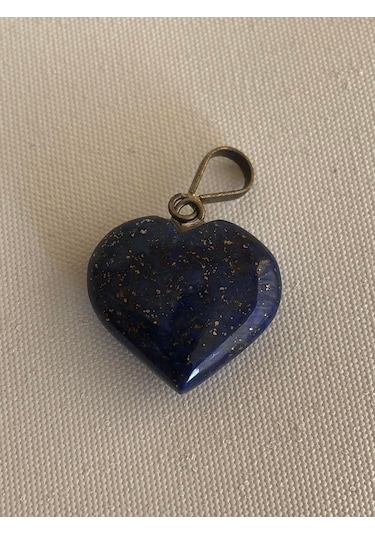 Doğal Lapis Lazuli Taşı Kalp Kolye Ucu 1,6 2,0 CM