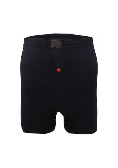 Royaleks Düğmeli Pamuklu Erkek Penye Boxer Lacivert - 1146A M