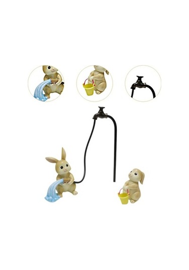 Lijinxu Reçine Heykel El Sanatları Tavşan Heykeli Mikro Manzara