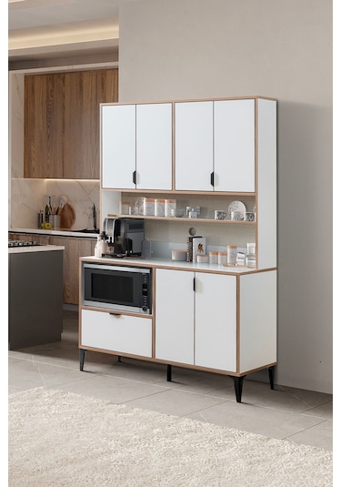 Sarmobi Arden 7 Kapaklı Kahve Köşesi , Çok Amaçlı Dolap Beyaz