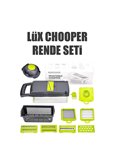 Tilbe Home Vegetable Chopper Küp Rende Hazneli Sebze Doğrayıcı Dicer Dilimleyici Kesici Mutfak Set
