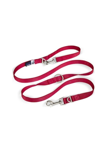 Curli Ayarlanabilen Dokuma Köpek Gezdirme Tasması Kırmızı L 2 x 200 CM Kırmızı