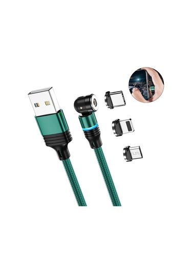3-pack Magnetiska Usb-laddningskablar - Hållbar Flätad Nylon