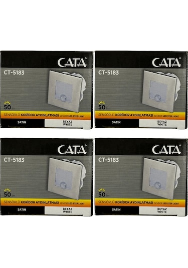 Cata Ct-5183 1,5w 6400k Beyaz Işık Sensörlü Koridor Aydınlatması 4 Adet