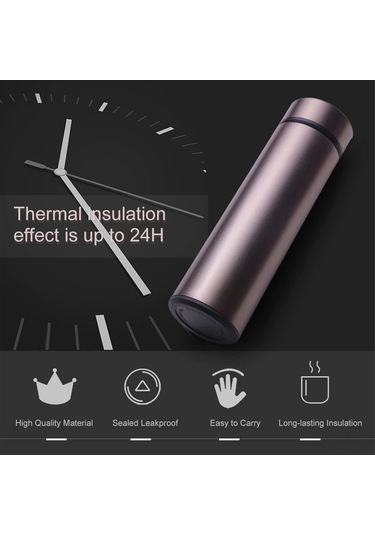 Xiyyadms 500ml 304 Paslanmaz Çelik Isı Yalıtımlı Bardak - 24 Saat Sıcak/soğuk Saklama, Ergonomik Ve Şık Tasarım, Altın Rengi