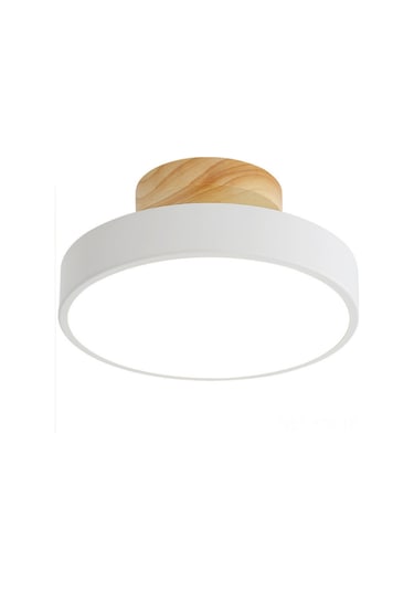 Yaozixa Yeşil Giriş Holü Lambası - 18cm Çap, Beyaz Işık, Kuzey Avrupa Tarzı Ahşap, Balkon/odalar İçin Dayanıklı Dekoratif Aydınlatma Diğer