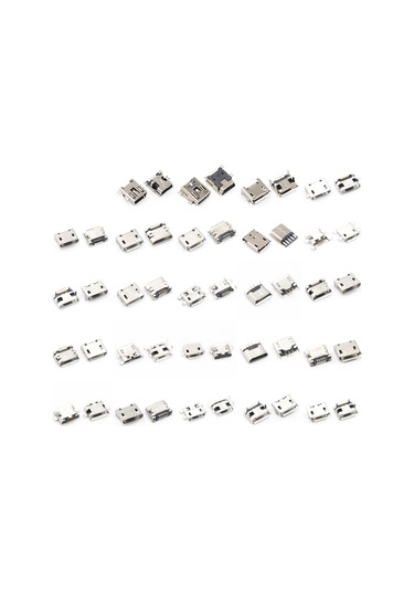 Kosona 150 Adet Micro Usb Konnektör Seti, Profesyonel Bakım İçin 15 Farklı Tip, Düzenli Saklama Kutusu