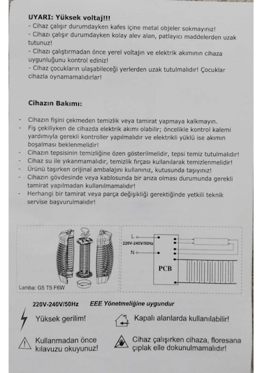 Penguen Sinek Cızz Ev Tipi Sinek Öldürücü 6w
