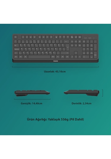 Philips SPK6368 Kablosuz Türkçe Q Klavye