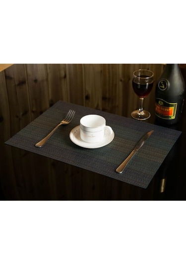 Sones 2 Adet Ev Masa Bardak Altlığı Yaratıcı Dekor Kahve İçecek Yer Matı Sofra Takımı, Boyut: 45x30cm Koyu Mavi