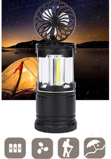 Suofeng Taşınabilir 2'li Kamp Aydınlatma Ve Fanlı Led El Feneri - 250 Lümen, 360 Derece Çok Renkli
