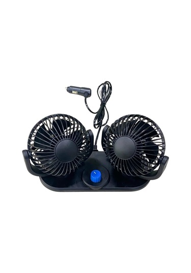 12v Vantilatör 4 '' Çakmak Fişli Torpido Üstü Çift Devre 360 Ayarlanabilir 255 110 140 Mm