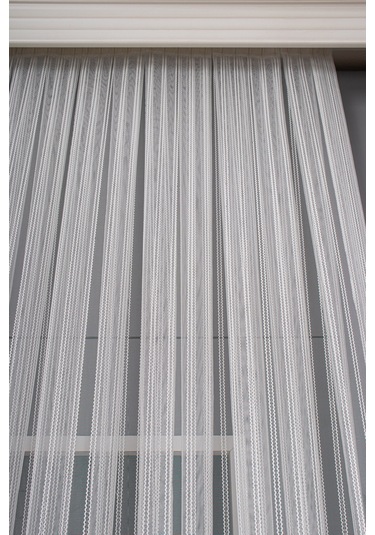 Çift Makarna Simli Armür Düz Tül Perde