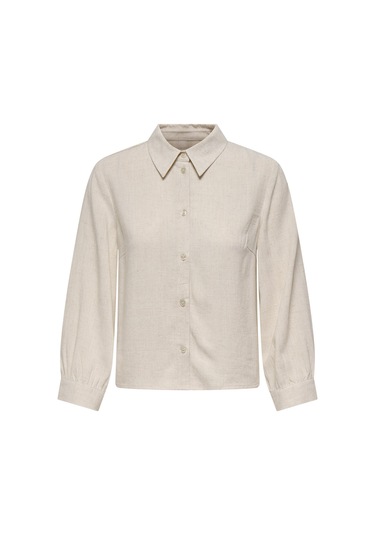 Only Onlsıesta 3/4 Cropped Lın Grı Kadın Gömlek 000000000102263136 Gri