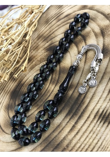 Sürmeli Su Yeşili Toz Kehribar Tesbih