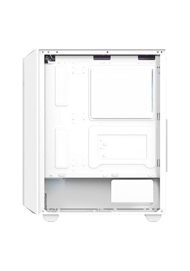 Zoko Hunter 4x12 CM ARGB Fan Mesh Panel Temperli Cam Bilgisayar Kasası Beyaz