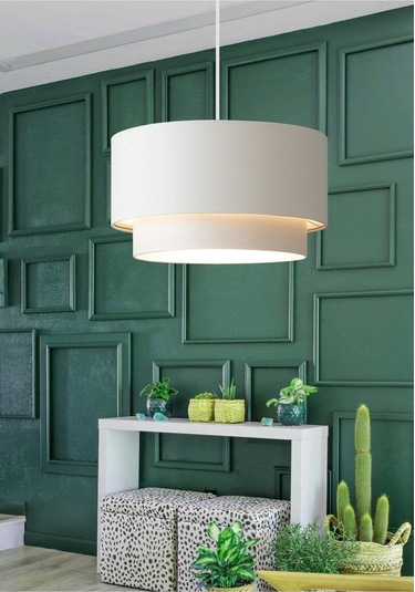 Pasta Sarkıt Beyaz Kumaş Avize Pav37 Beyaz