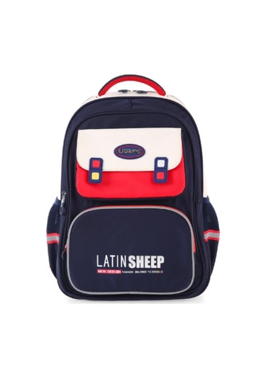 Ççs London Young 3 Gözlü Sırt Çantası Okul Çantası 51679 Kırmızı Lacivert Desenli