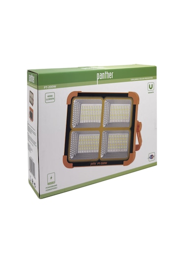 Panther Pt-200w Usb Şarjlı Solar Projektör