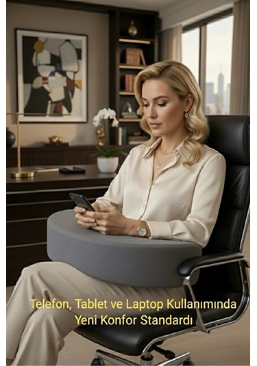 Vıscora Ergonomik Okuma Çalışma Minderi Space Memory Foam Bel & Boyun Destekli Gri