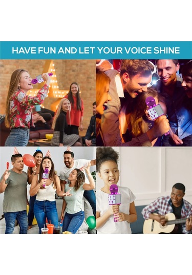 Kablosuz Bluetooth Karaoke Mikrofon Hoparlör Şarj Edilebilir El