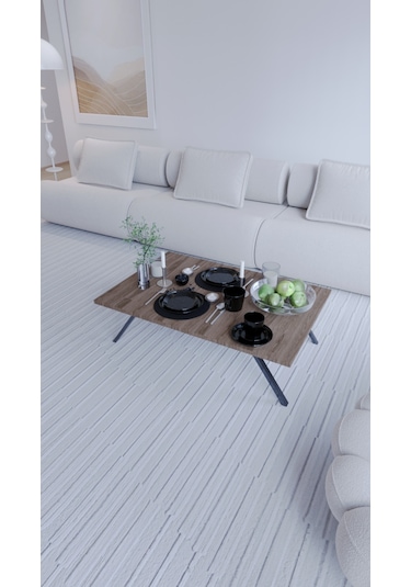 Toprak Katlanabilir Şık Dikdörtgen Modern Yer Sofrası Laptop Masa