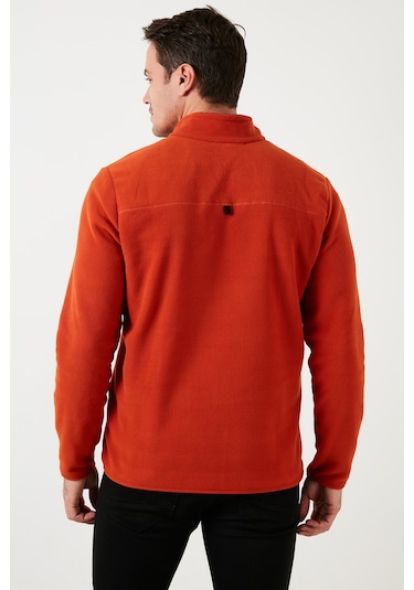 Buratti Slim Fit Anti-Pilling Tüylenme Yapmayan Bato Yaka Şardonlu 2'Li Paket Erkek Polar 5906001S2 Oranj-Benetton