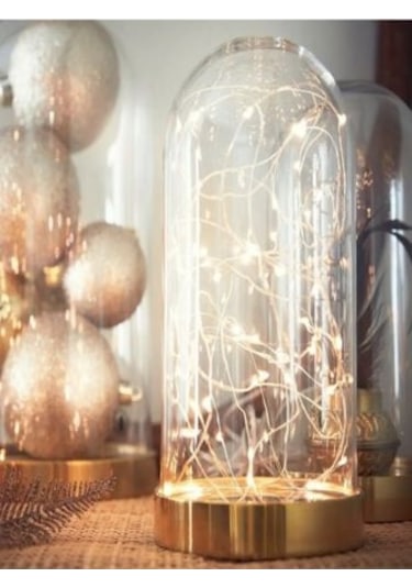 Led Işıklı Gold Ters Fanus 3 Metre Peri Tel Gün Işığı Gold Terary