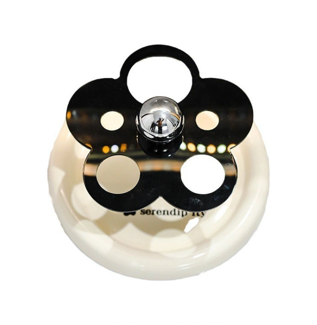 Fosenze Seramik Diş Fırçası Tutucu, Elektrikli Diş Fırçası Ve Parfüm Aletleri İçin Mükemmel Depolama, Hafif Ve Dayanıklı, Banyo Dekoru İçin Zengin Tasarım Süt Beyaz Tabanlı Çiçek Desenli Diğer