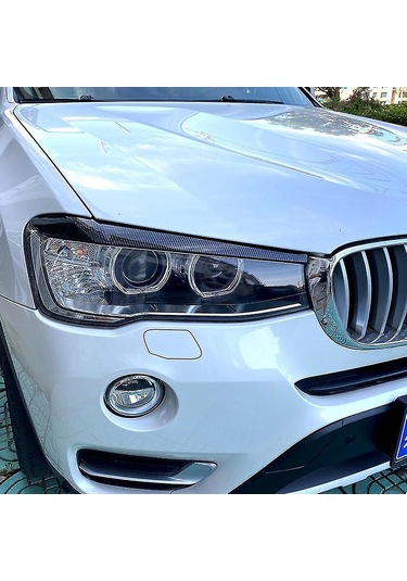 Padalink Bmw X3 F25/x4 F26 2014-2017 Abs Karbon Fiber Desenli Far Kaşkırı - Ön Sağ/sol Far Koruyucu Ve Dekoratif Aksesuar