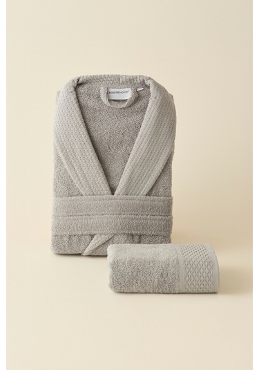 Kaşmir Home Maren Bornoz Seti L-xl Gri Gri