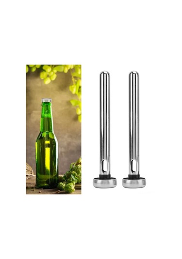 Kosona 2 Adet Paslanmaz Çelik Bira Soğutucu Çubuğu - Lezzeti Bozmadan İçecekleri Soğutur, Kolay Kullanım Diğer