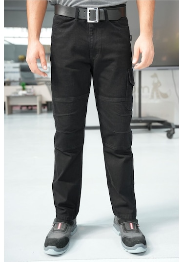 Uniprom İş Pantolonu Kot Kumaş Titan Flex Model Siyah Siyah