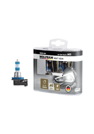 Set Ampul H11 12v 55w Px26d %150 Güçlü %20 Beyaz Işık Wolfram